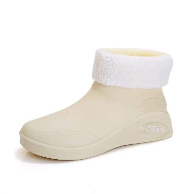 Japanese Style Rain Shoes Women's Fashion Outdoor Short Tube Water Shoes Women's Kitchen Work Non-Slip Rubber Shoes Low-top Waterproof Rain Boots