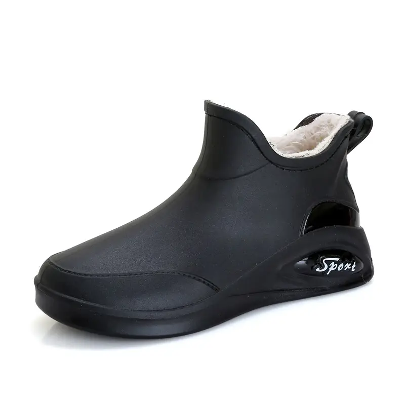 Japanese Style Rain Shoes Women's Fashion Outdoor Short Tube Water Shoes Women's Kitchen Work Non-Slip Rubber Shoes Low-top Waterproof Rain Boots