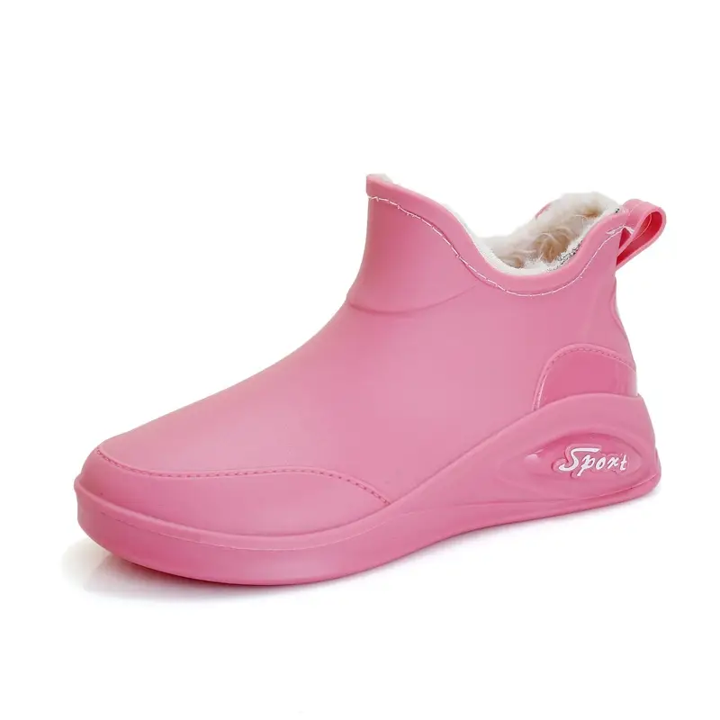 Japanese Style Rain Shoes Women's Fashion Outdoor Short Tube Water Shoes Women's Kitchen Work Non-Slip Rubber Shoes Low-top Waterproof Rain Boots