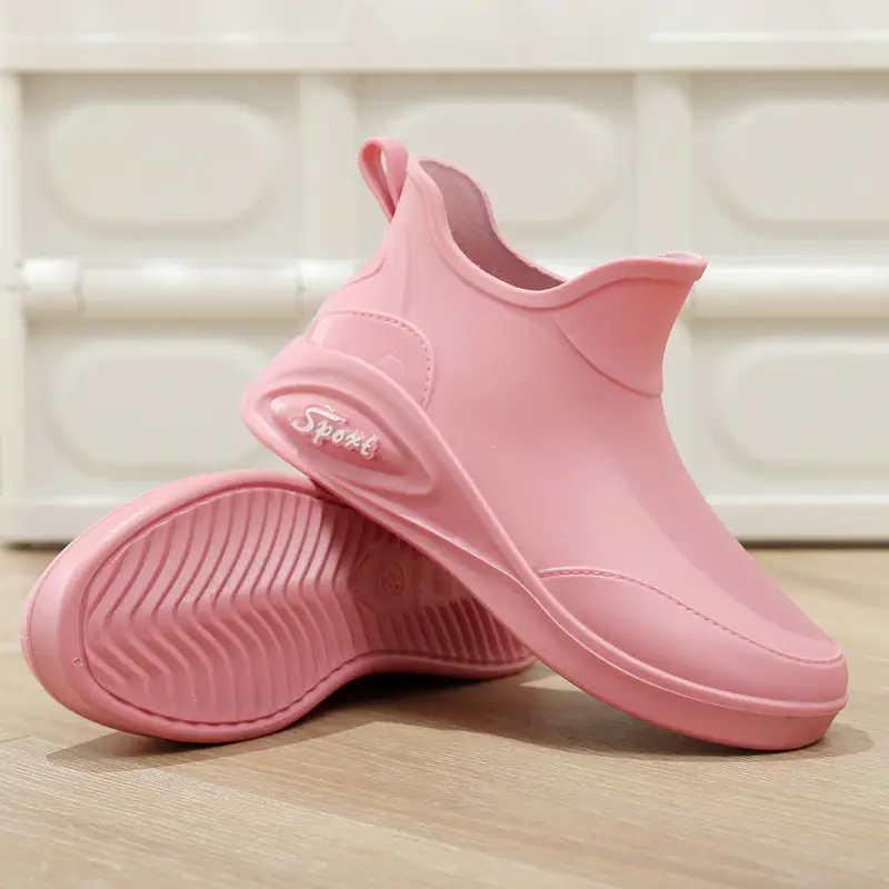 British rain boots women's new fashion rain boots waterproof flat casual non-slip kitchen work car wash rubber shoes for grocery shopping - Image 9
