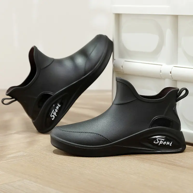 British rain boots women's new fashion rain boots waterproof flat casual non-slip kitchen work car wash rubber shoes for grocery shopping - Image 10