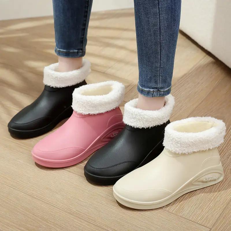 British rain boots women's new fashion rain boots waterproof flat casual non-slip kitchen work car wash rubber shoes for grocery shopping - Image 11