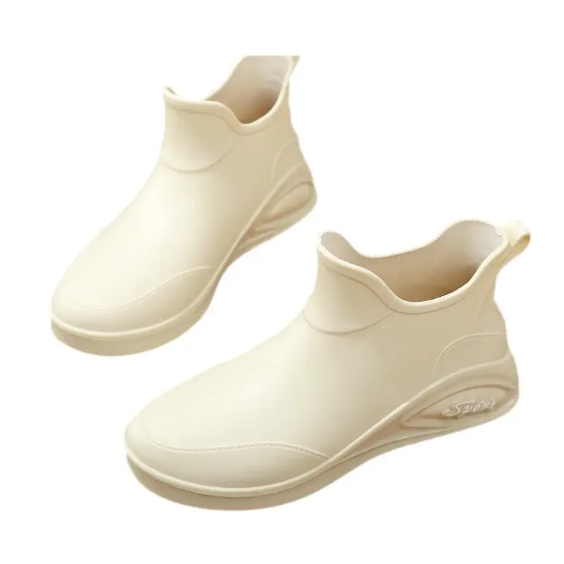 British rain boots women's new fashion rain boots waterproof flat casual non-slip kitchen work car wash rubber shoes for grocery shopping - Image 12