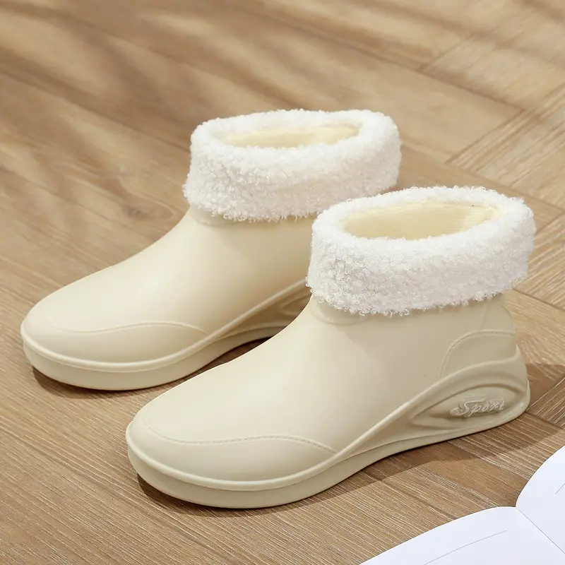 British rain boots women's new fashion rain boots waterproof flat casual non-slip kitchen work car wash rubber shoes for grocery shopping - Image 6