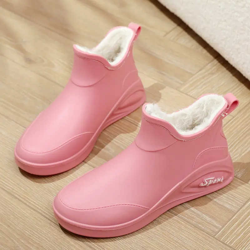 British rain boots women's new fashion rain boots waterproof flat casual non-slip kitchen work car wash rubber shoes for grocery shopping - Image 8