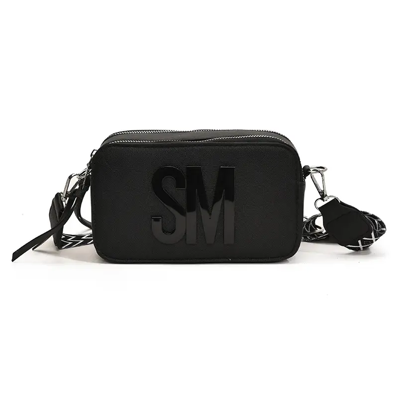 Light Blue Lettered Crossbody Bag for Women