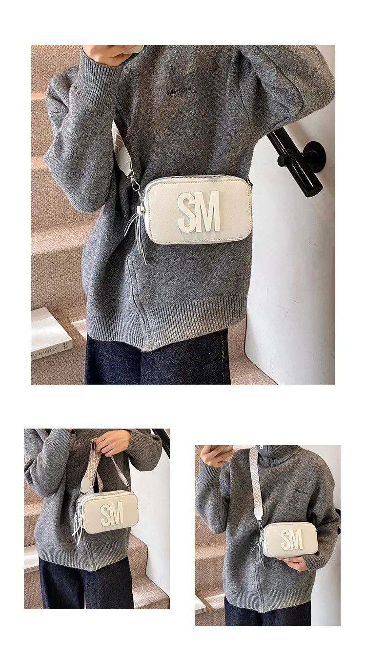 Light Blue Lettered Crossbody Bag for Women — feature 25