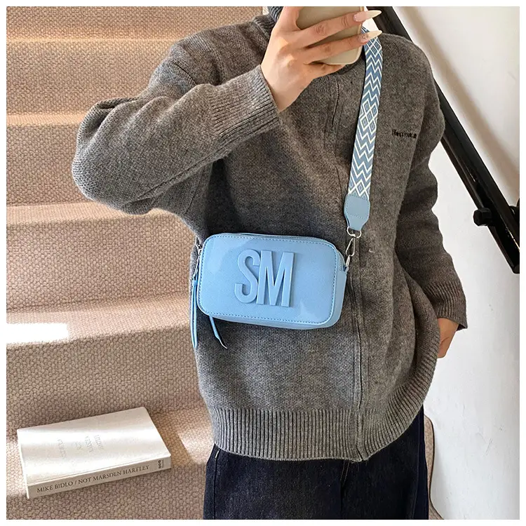 Light Blue Lettered Crossbody Bag for Women — feature 8