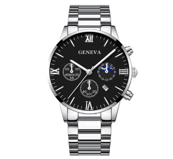 Men's Quartz Watch with Cross Necklace & Bracelet Set — feature 1