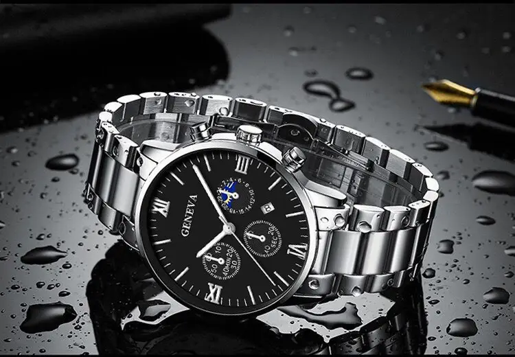 Men's Quartz Watch with Cross Necklace & Bracelet Set — feature 7