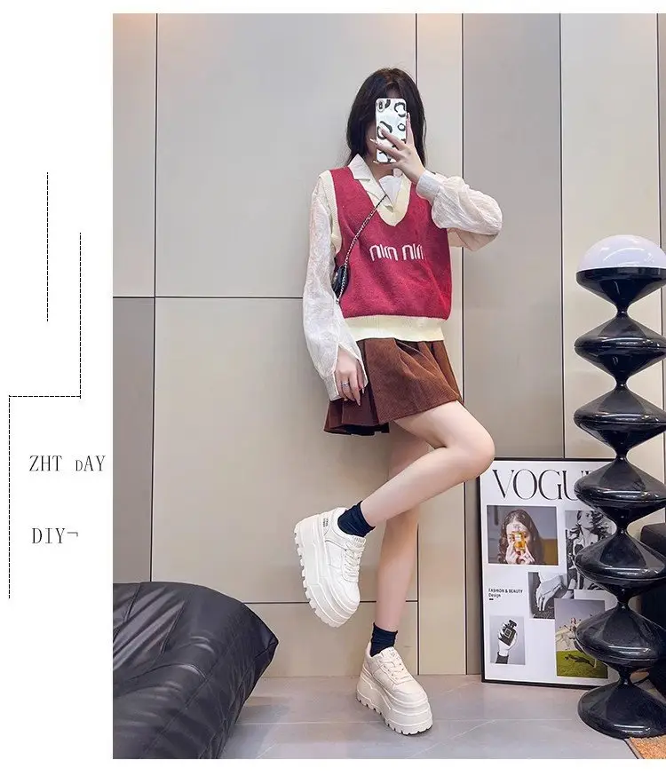 8cm Height-increasing Thick-soled Shoes Leather White Shoes Women's 2025 Spring New All-match Platform Shoes Casual Comfortable Board Shoes — feature 9