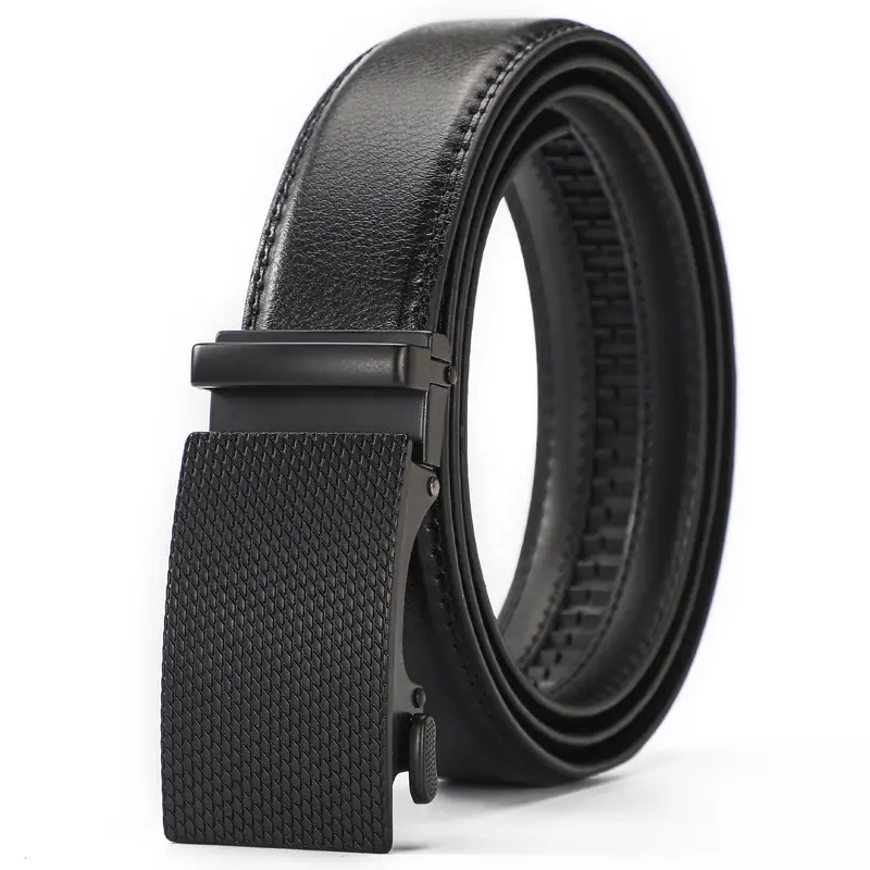 Men's Black Leather Belt with Automatic Buckle — feature 8