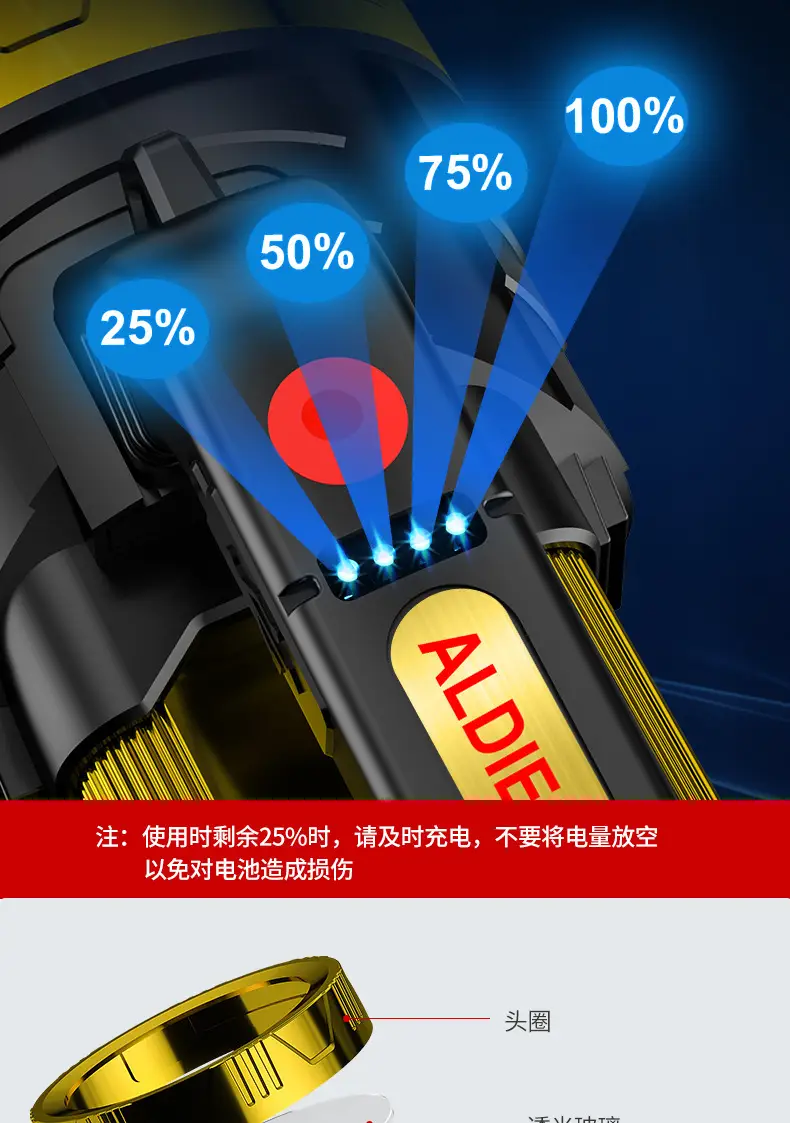Outdoor LED Flashlight Ultra Bright Rechargeable — feature 11