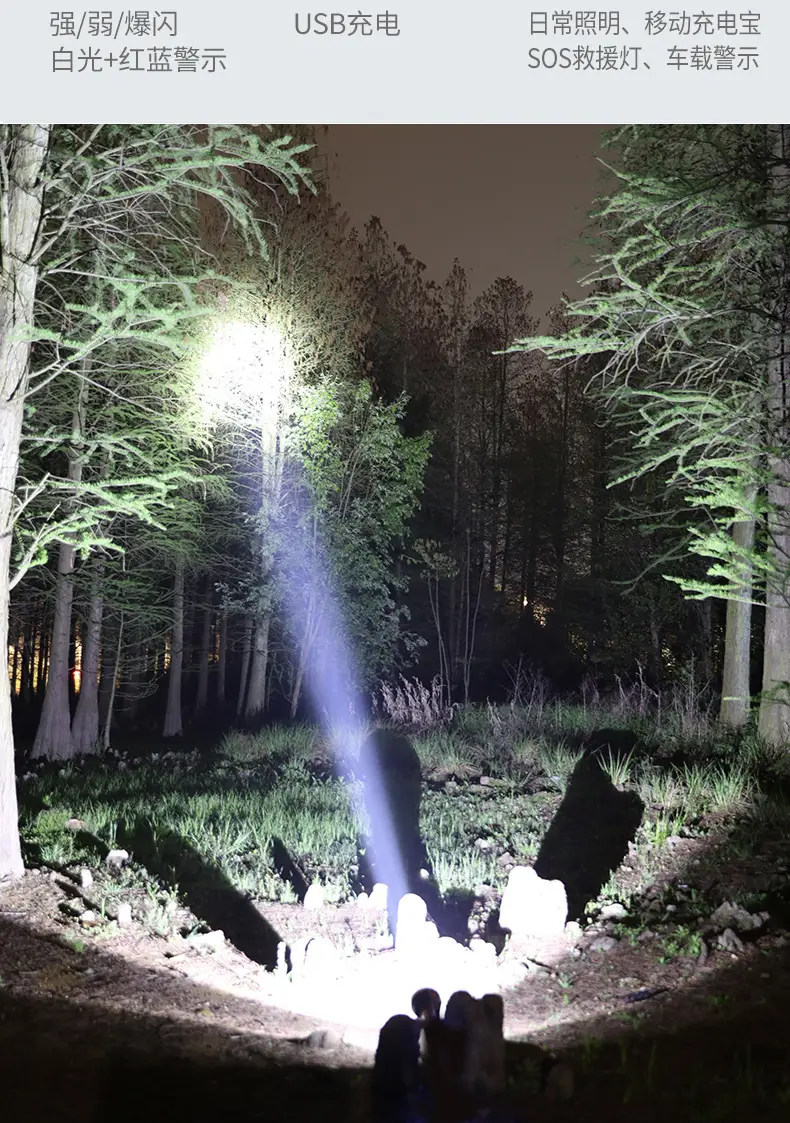 Outdoor LED Flashlight Ultra Bright Rechargeable — feature 13