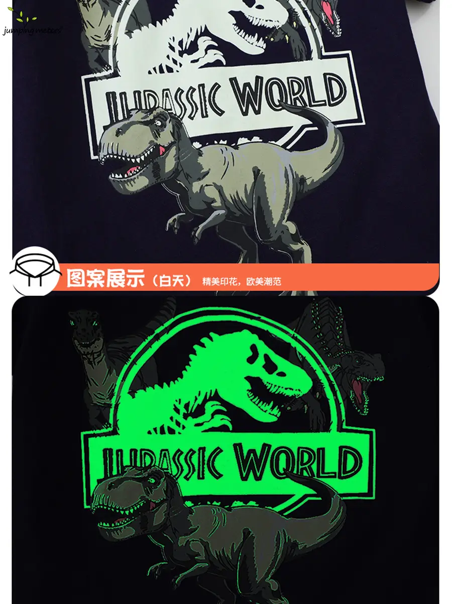 New Boys Dinosaur Luminous T-Shirt Black - Image 5