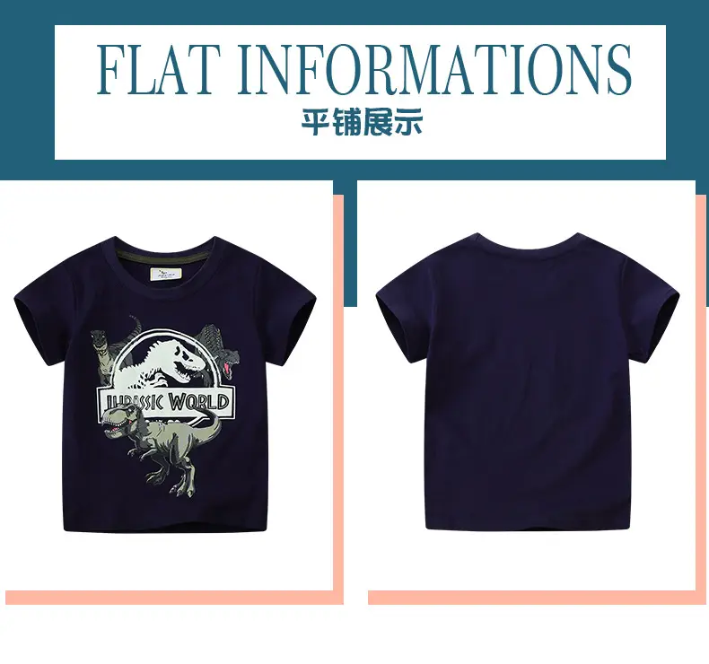 New Boys Dinosaur Luminous T-Shirt Black — feature 5