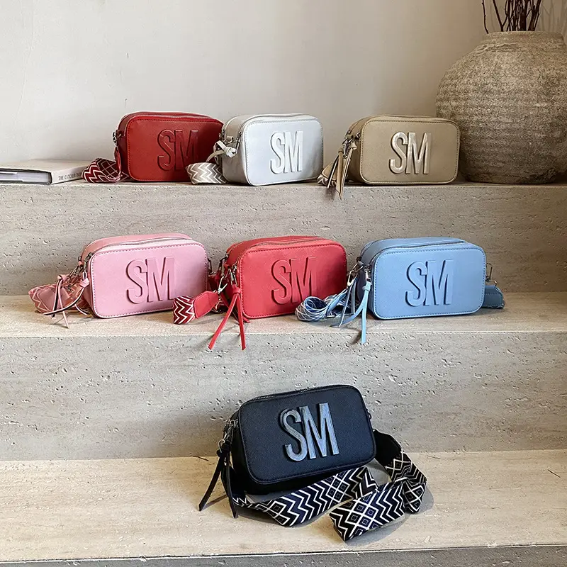 2024 SM Crossbody Bag Women White Square Design - Image 7