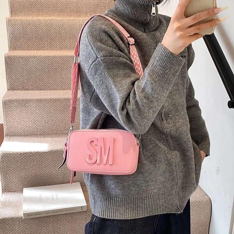 2024 SM Crossbody Bag Women White Square Design - Image 8
