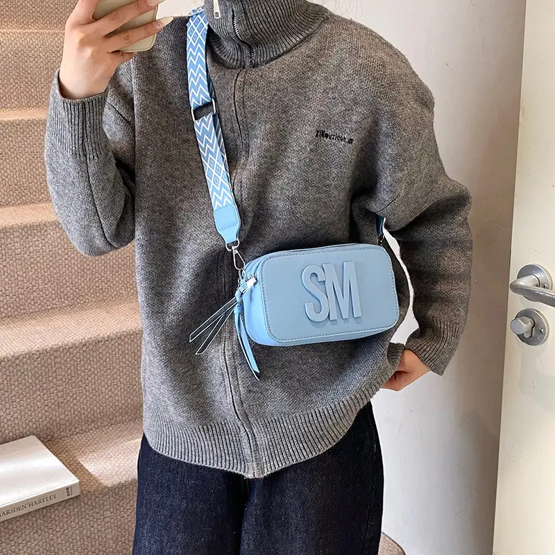 2024 SM Crossbody Bag Women White Square Design - Image 9