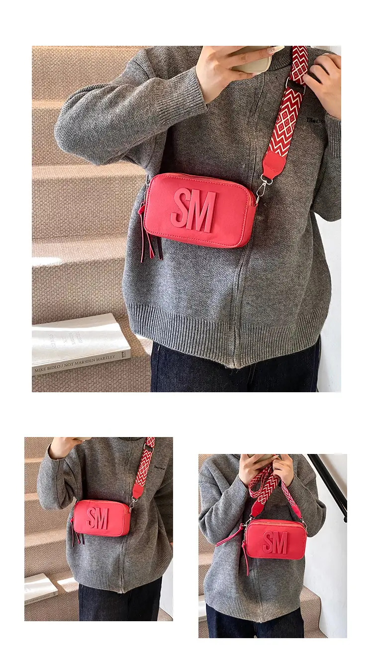 2024 SM Crossbody Bag Women White Square Design — feature 27