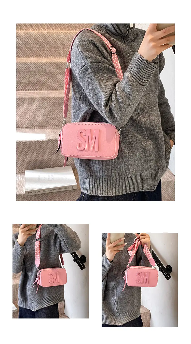 2024 SM Crossbody Bag Women White Square Design — feature 30