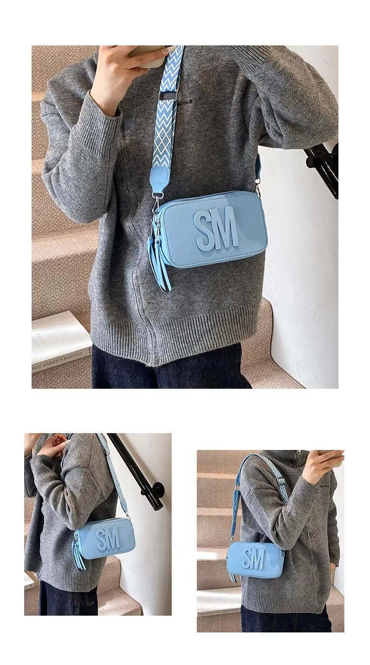 2024 SM Crossbody Bag Women White Square Design — feature 31