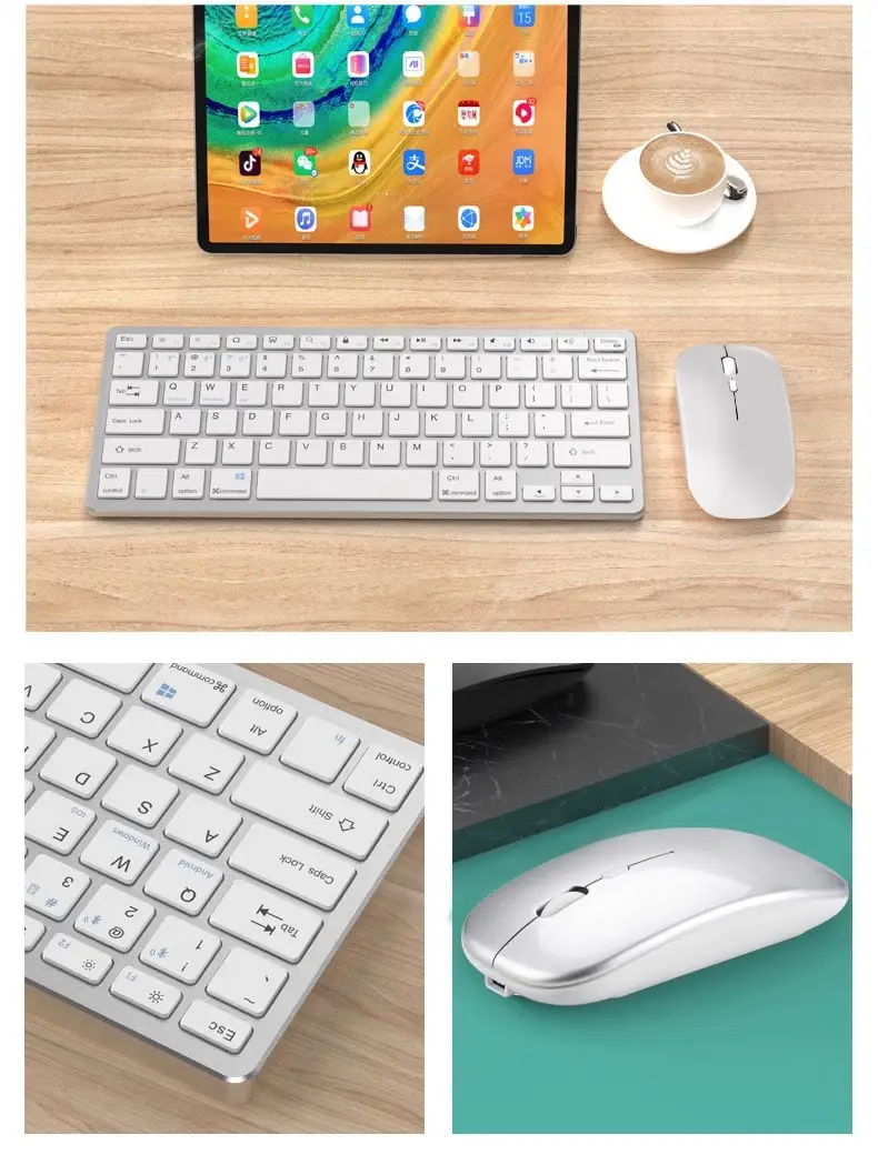 Dual-Mode Bluetooth Wireless Keyboard and Mouse suit Notebook Office Special Tablet PC Quiet Rechargeable — feature 19