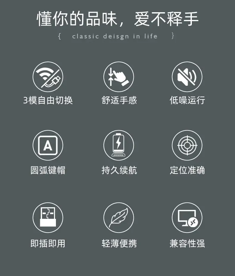 Dual-Mode Bluetooth Wireless Keyboard and Mouse suit Notebook Office Special Tablet PC Quiet Rechargeable — feature 3