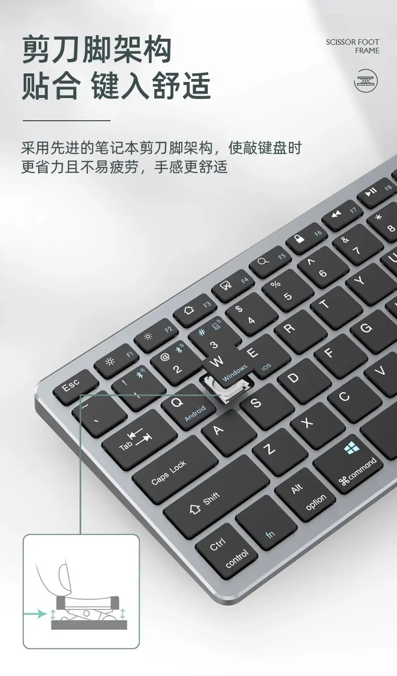 Dual-Mode Bluetooth Wireless Keyboard and Mouse suit Notebook Office Special Tablet PC Quiet Rechargeable — feature 6