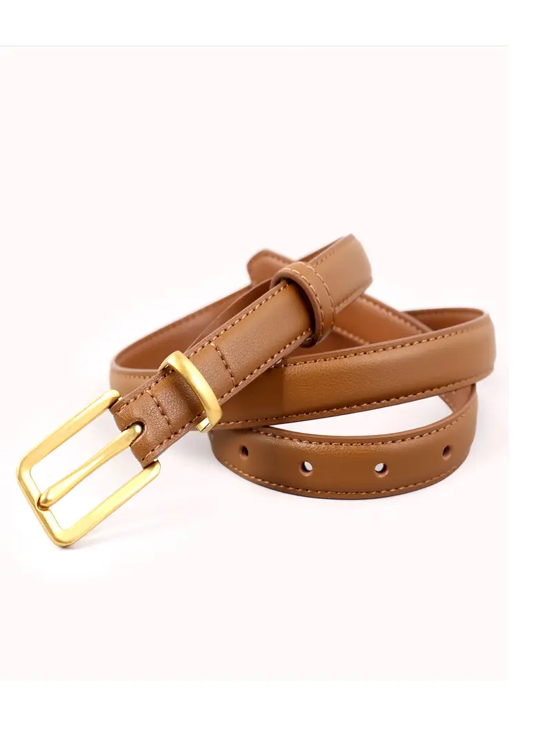 2025 Women Genuine Leather Belt Black with Gold Buckle — feature 11