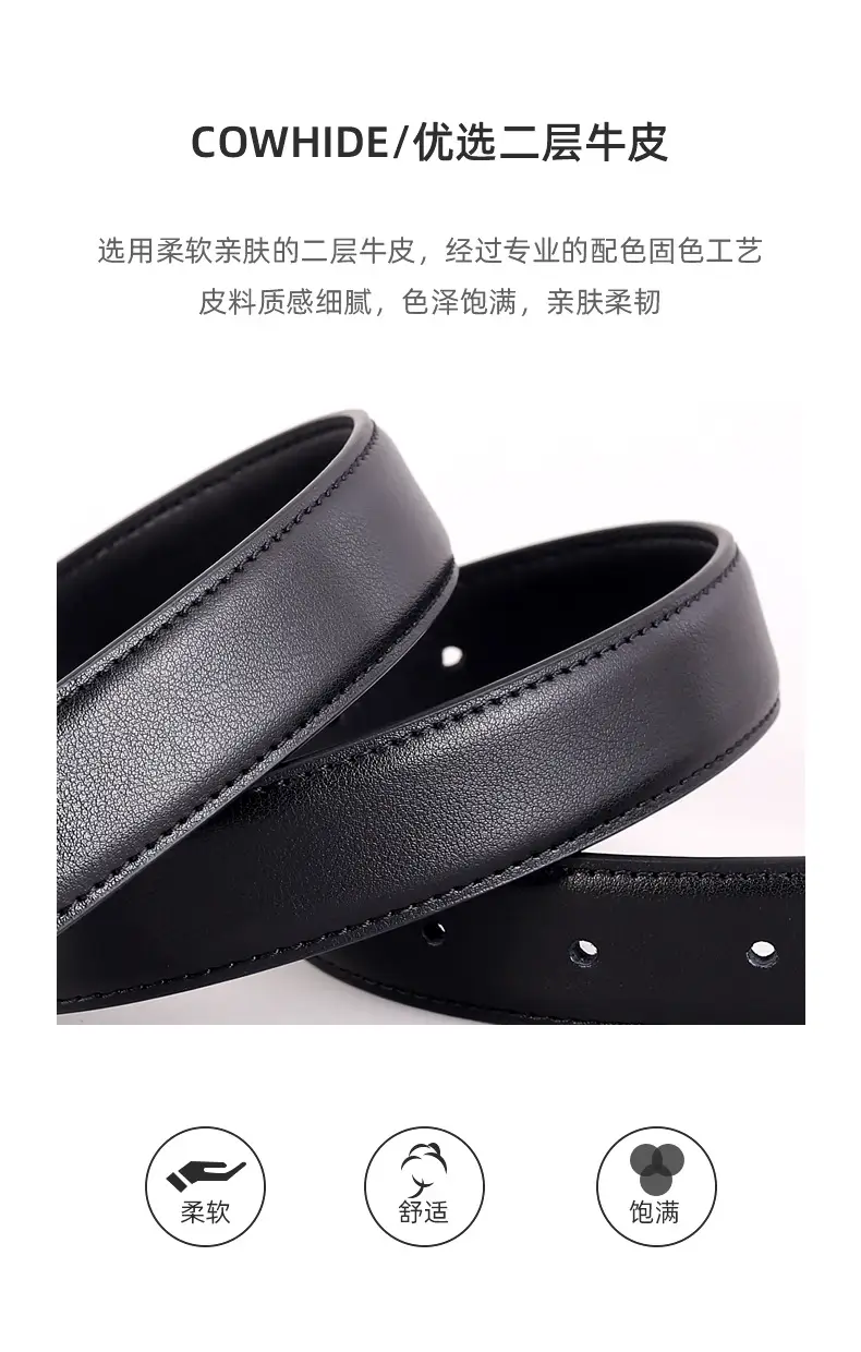 2025 Women Genuine Leather Belt Black with Gold Buckle — feature 14