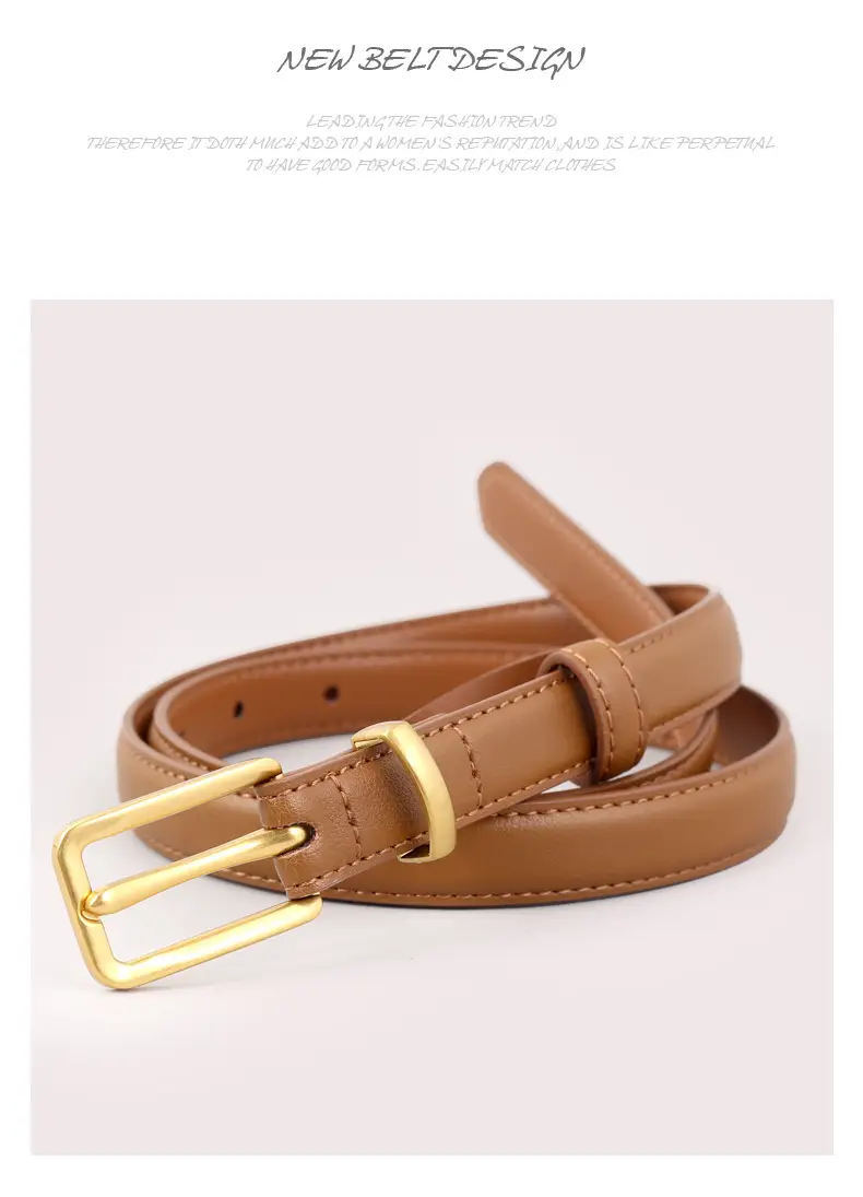 2025 Women Genuine Leather Belt Black with Gold Buckle — feature 21
