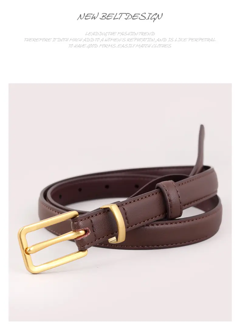 2025 Women Genuine Leather Belt Black with Gold Buckle — feature 22