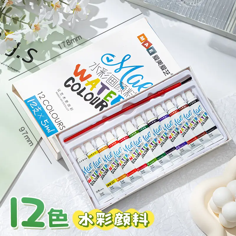 Mini Watercolor Pigment Walnut Box Portable Hand Ledger Book Sketchup Travel Painting Book Color Tone Small Sketchpad — feature 17