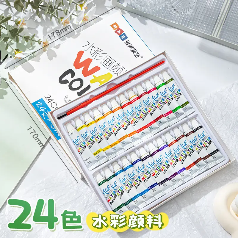Mini Watercolor Pigment Walnut Box Portable Hand Ledger Book Sketchup Travel Painting Book Color Tone Small Sketchpad — feature 18