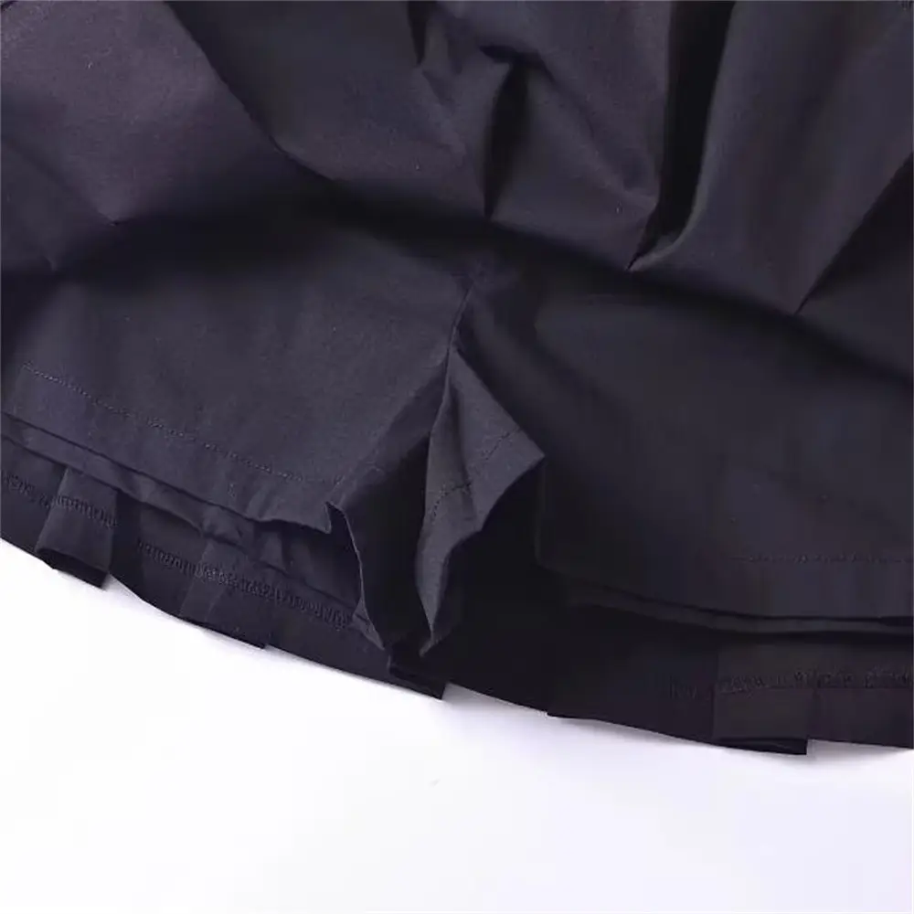 Black Pleated Belted Shorts for Women — feature 7