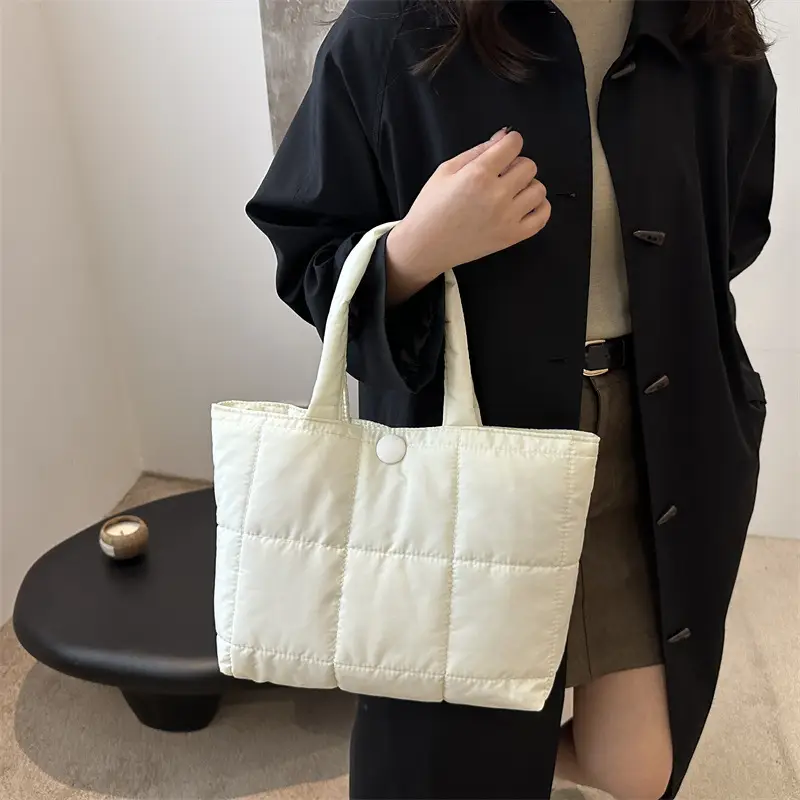 Cotton Embroidered Tote Bag White Large Capacity - Image 7