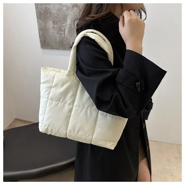 Cotton Embroidered Tote Bag White Large Capacity — feature 12