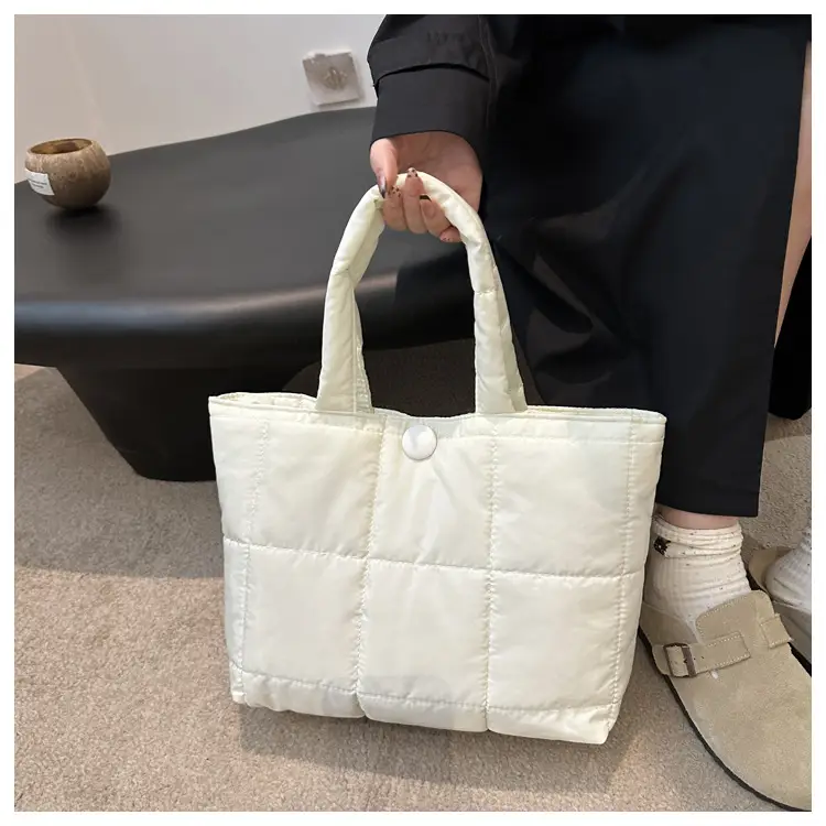 Cotton Embroidered Tote Bag White Large Capacity — feature 13