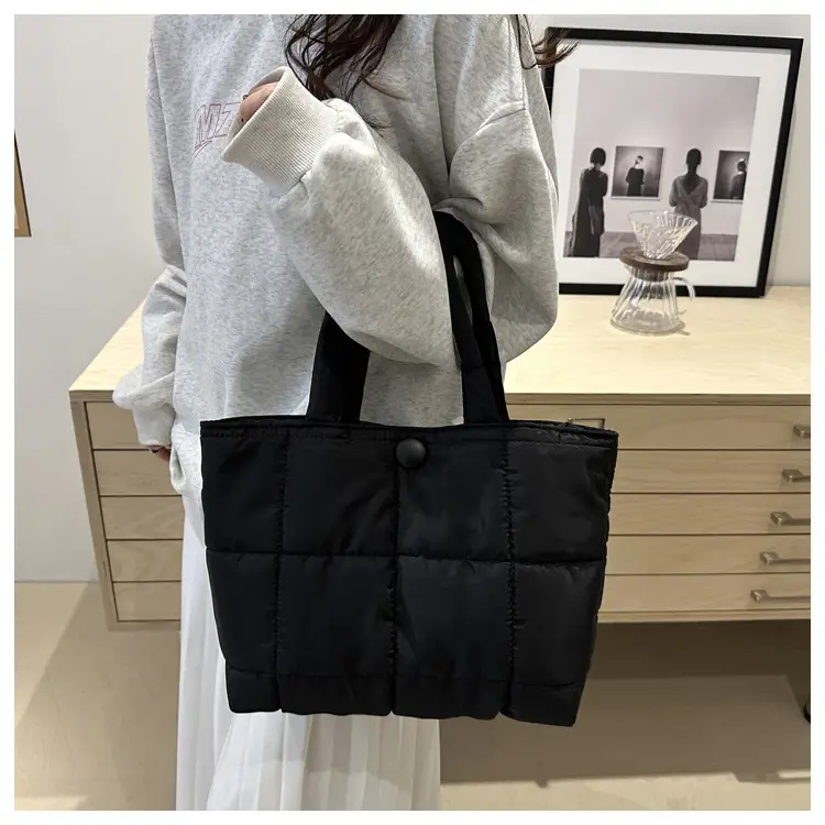 Cotton Embroidered Tote Bag White Large Capacity — feature 15