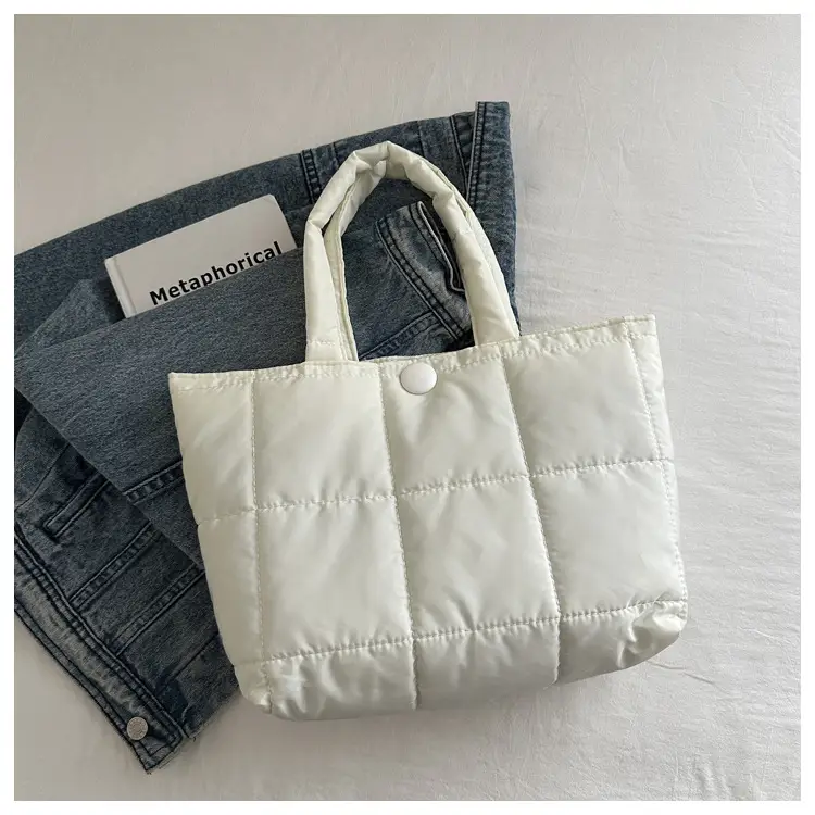Cotton Embroidered Tote Bag White Large Capacity — feature 22