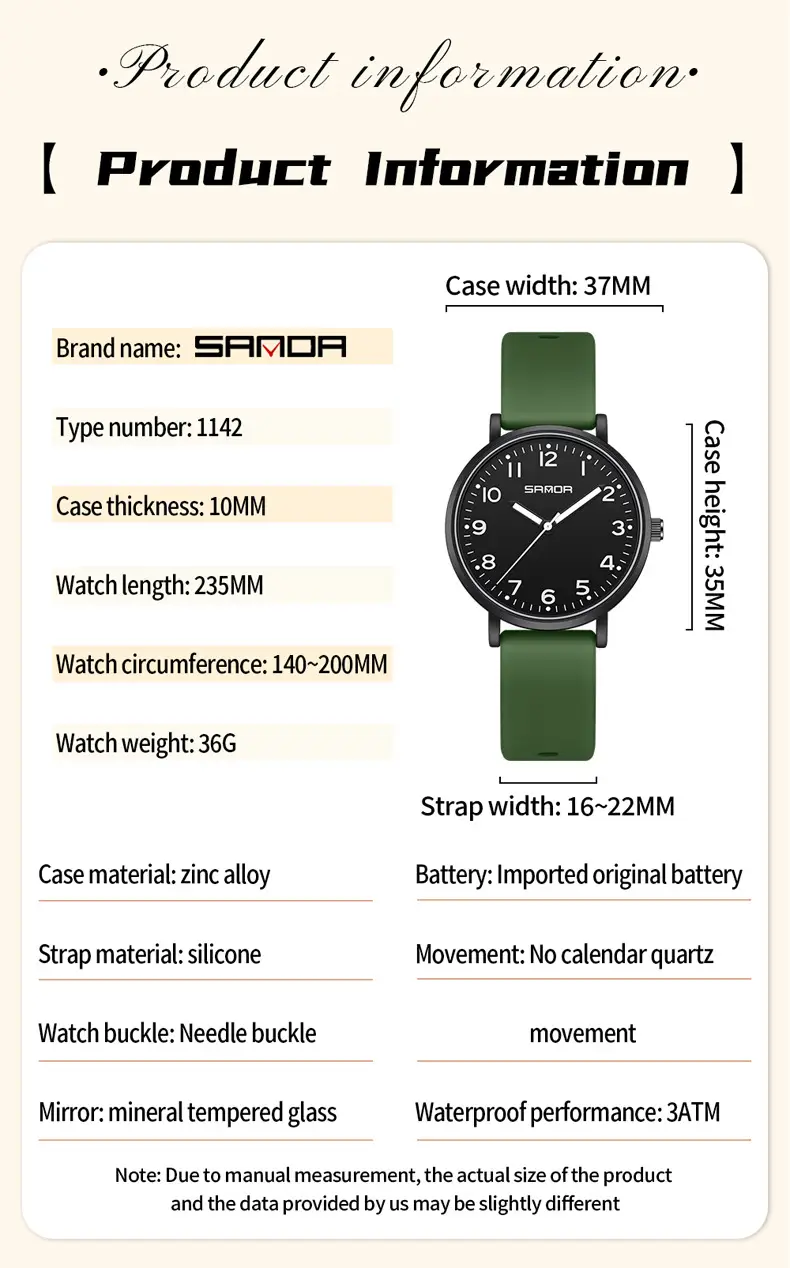 Sanda Silent Travel Time Waterproof Student Watch — feature 35