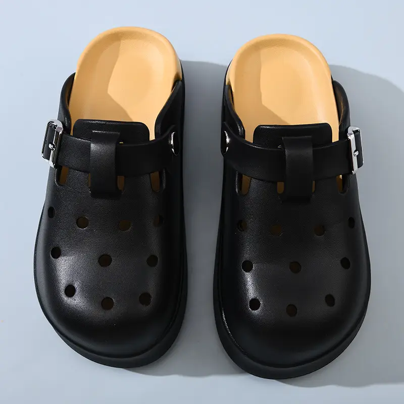 Hole Shoes Women's Summer Wear Non-Stinky Foot Wear-Resistant Sandals EVA Home Non-Slip All-Match Heightened Shoe Slippers - Image 8