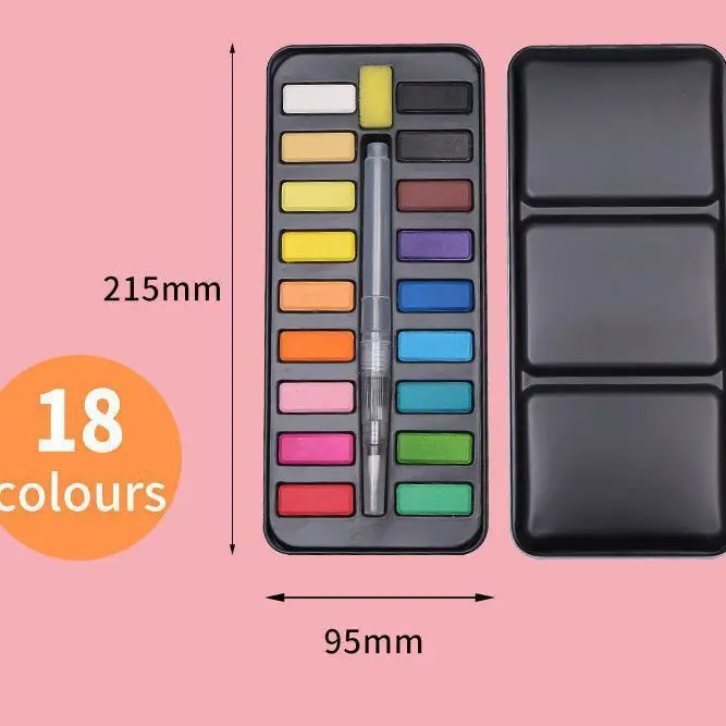 solid watercolor paint box portable suit powder cake pigment hand painted watercolor powder cake watercolor pigment wholesale
