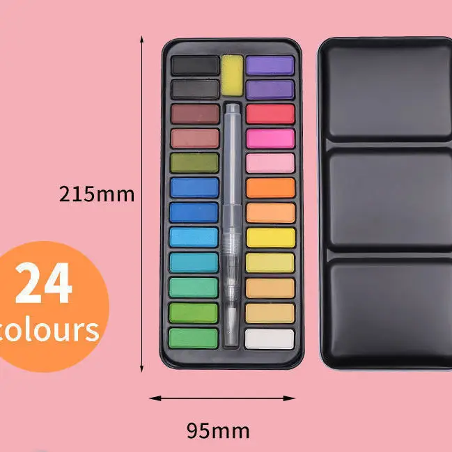 solid watercolor paint box portable suit powder cake pigment hand painted watercolor powder cake watercolor pigment wholesale