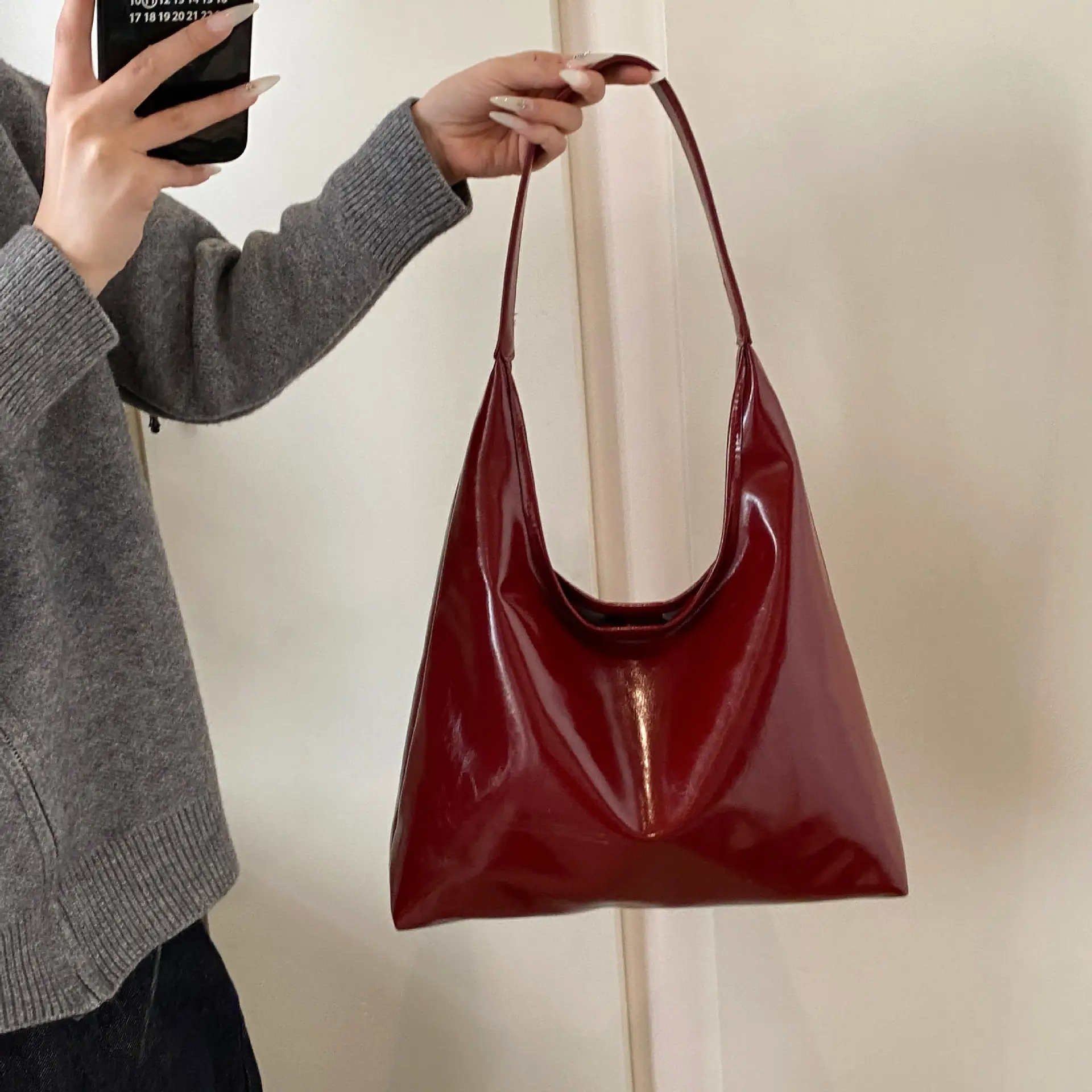 2024 Women's Red Underarm Bag Large Capacity - Image 6