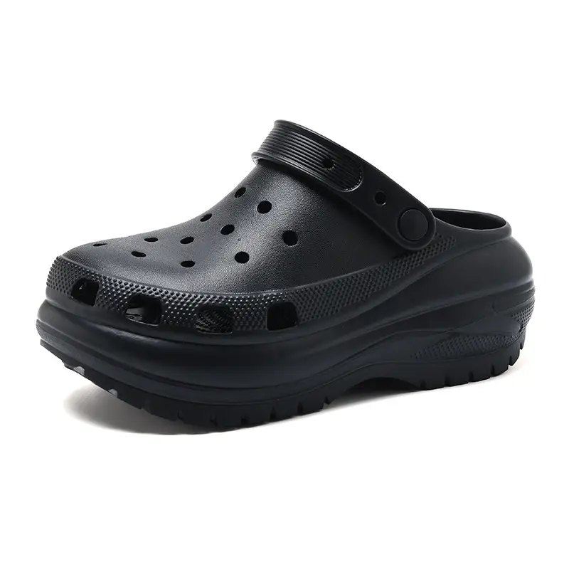 Light wheel hole shoes women's summer wear thick-soled poop-feeling slippers increased anti-slip wear-resistant high-end feeling toe-covered mop - Image 8