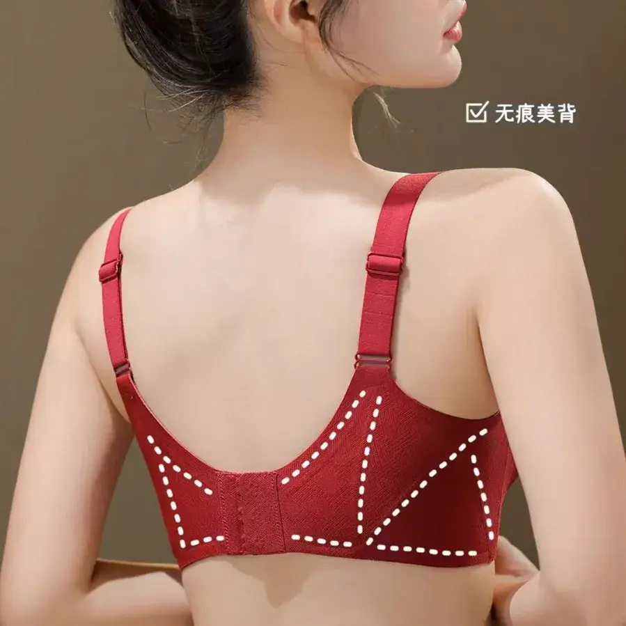 Jane Mani Red Jelly Soft Fixed Cup Bra for Women - Image 6