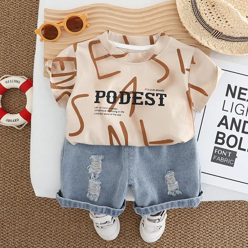 2024 Boys Casual 2-Piece T-Shirt & Shorts Set - Image 3