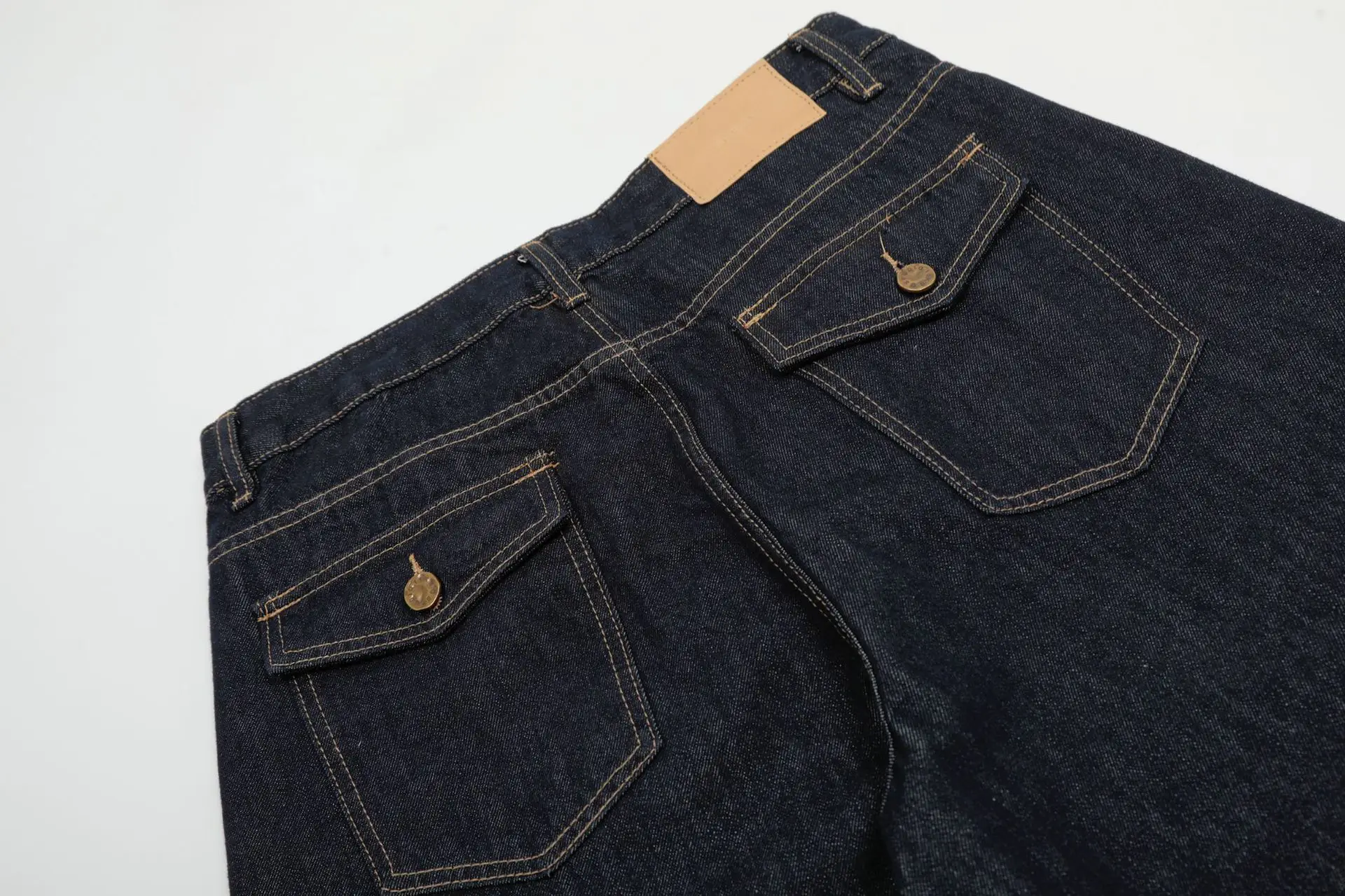 Wide Leg Dark Blue Jeans for Men Women Slim Fit — feature 10